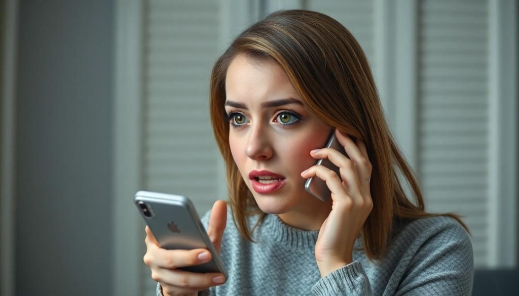 Royal Bank of Scotland Fraud: A woman looks concerned while checking her banking app
