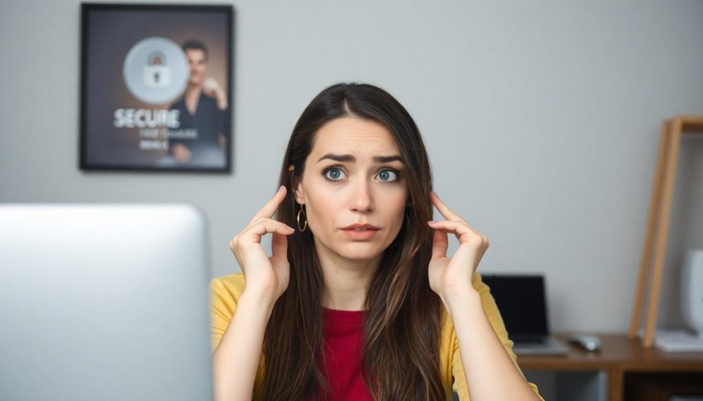 A woman worrying that she might have been scammed in a Secure Trust Bank scam