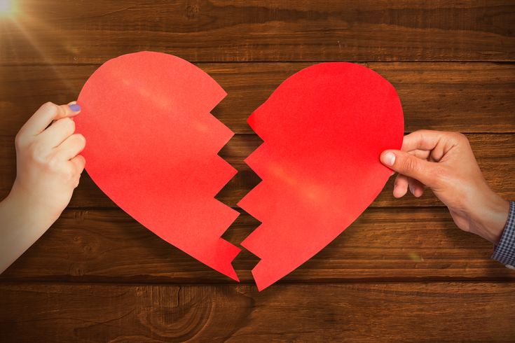 broken red love heart