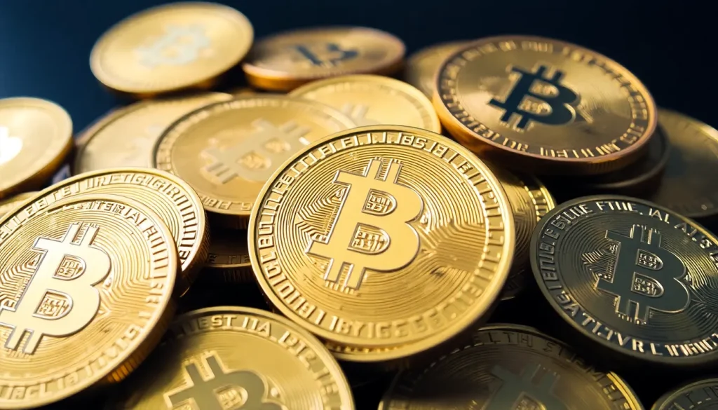 A pile of Bitcoin
